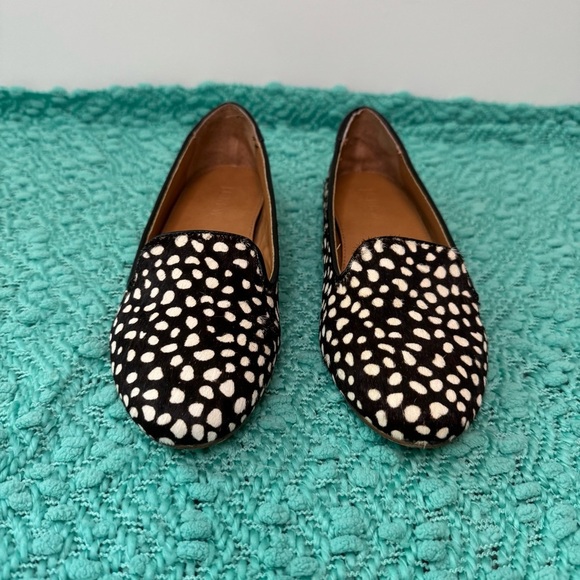 J. Crew Womens Cora Black Leopard Calf Hair Loafers NWT - Picture 5 of 9